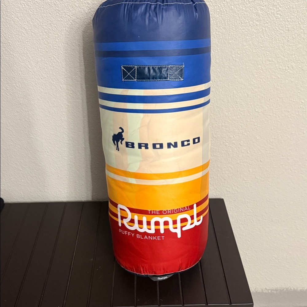 Rumpl Puffy Blanket with Ford Bronco Design